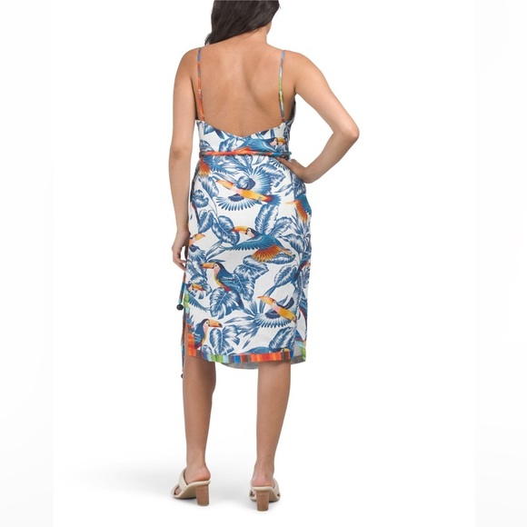 LAST CHANCE Farm Rio Flying Toucans Open Back Midi Dress - Picture 9 of 10